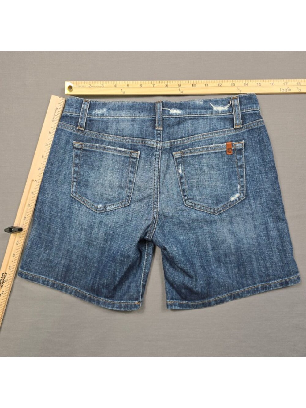 Joes Womens Denim Distressed Shorts W27 Blue Casual 5-Pocket Raw Hem Stretch - Picture 4 of 4